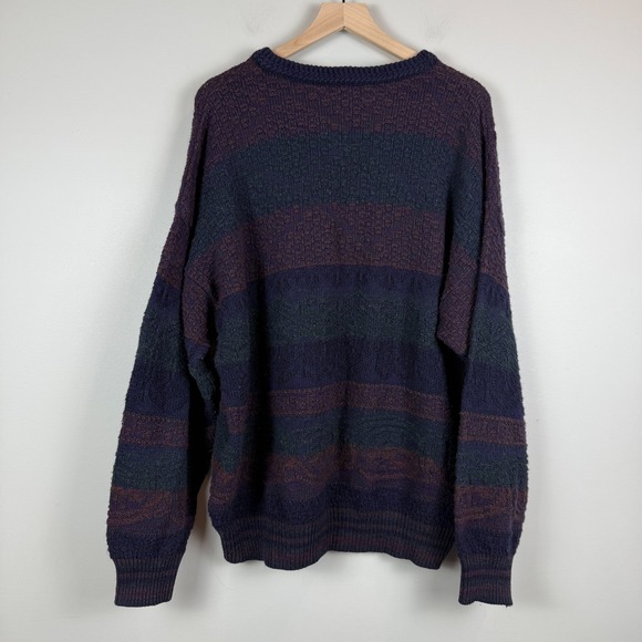 Cambridge Classics Mervyns Sweater Men XL Multi Striped Wool Italy Grandpa Relax - Picture 2 of 7
